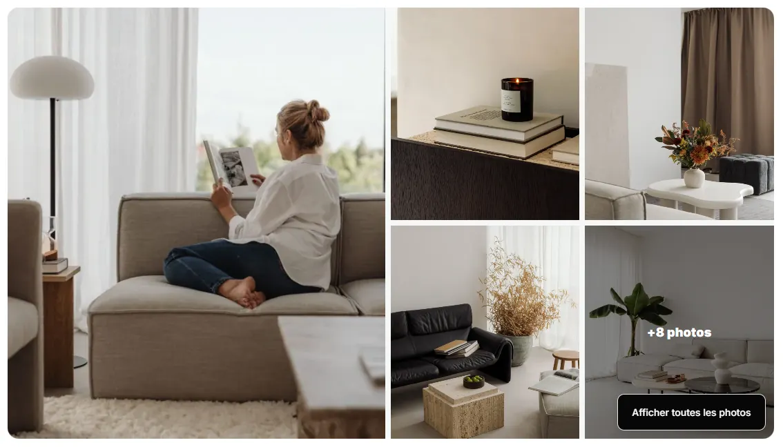Modèle de page logement avec galerie de photos
