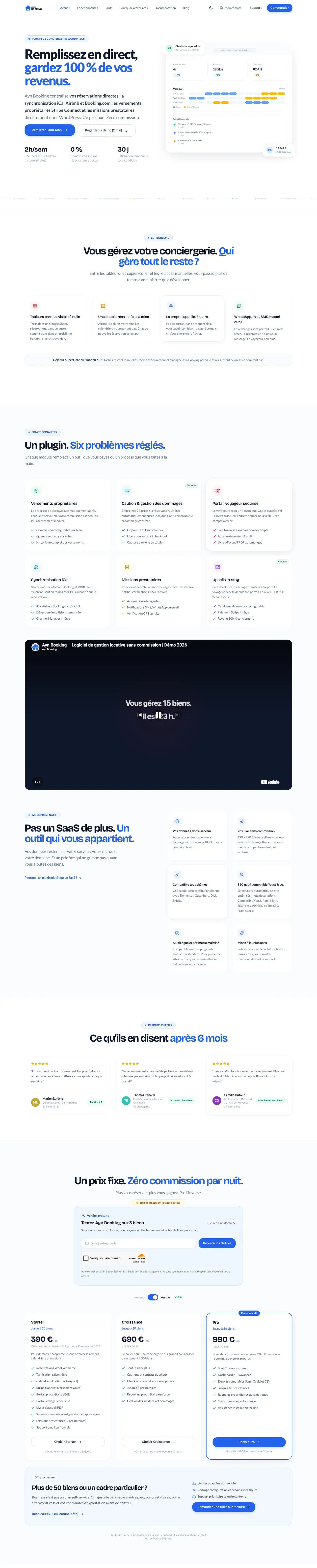 Page d’accueil de Ayn Booking, en entier
