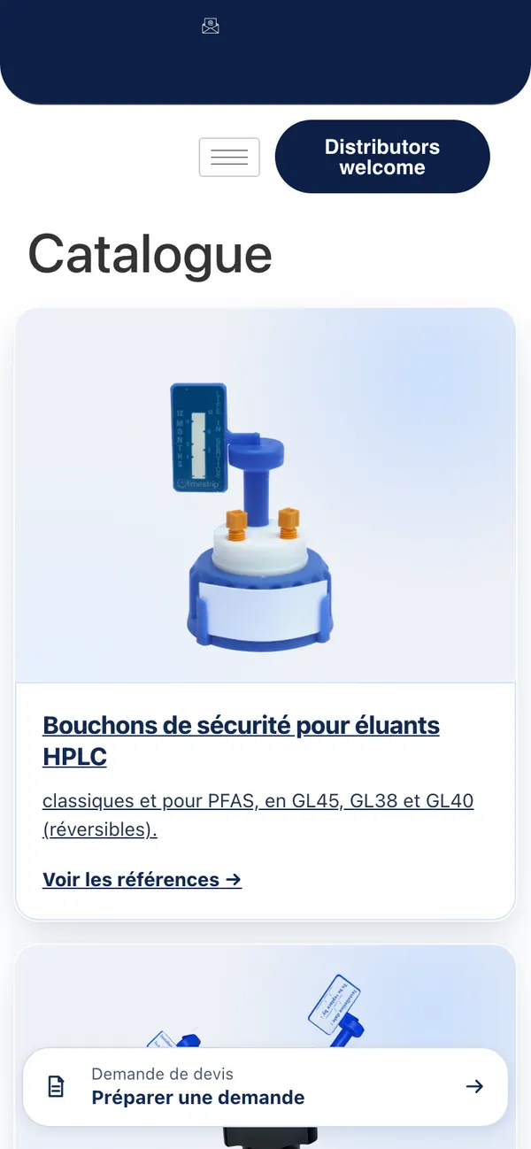 Catalogue en ligne sur téléphone